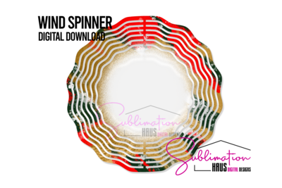 Wind Spinner PNG - Red and Green and Gold