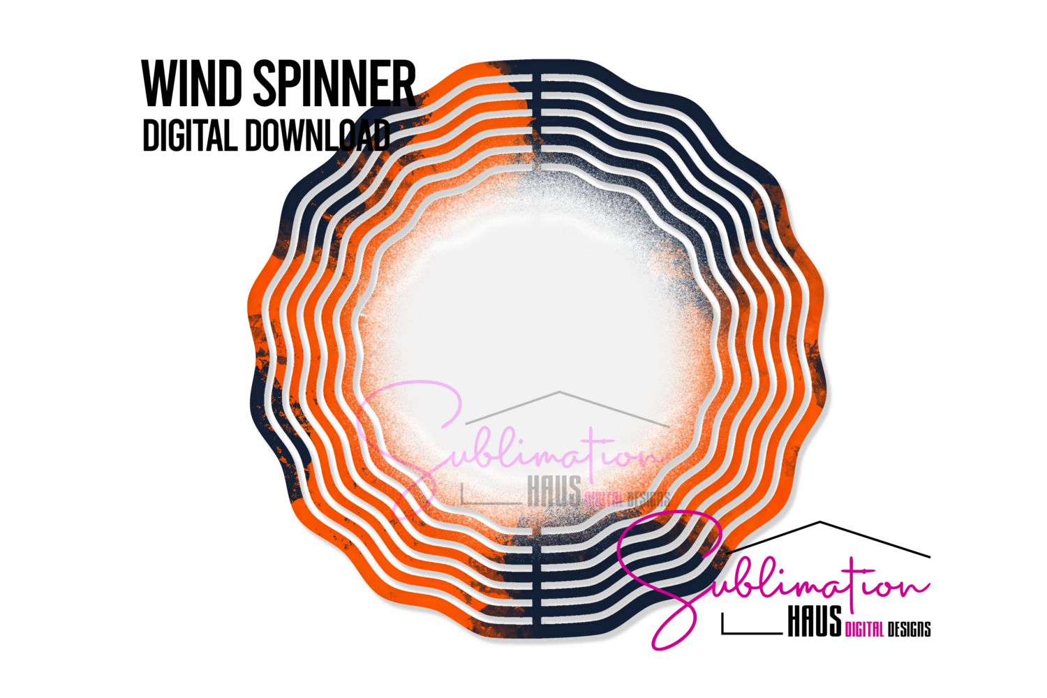 Wind Spinner PNG - Orange and Navy