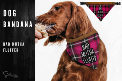 Dog Bandana - Bad Mutha Fluffer - Red Plaid