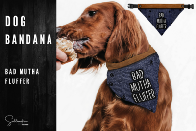 Dog Bandana - Bad Mutha Fluffer - Denim