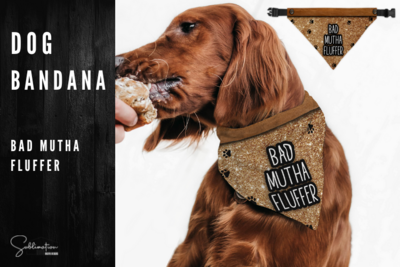 Dog Bandana - Bad Mutha Fluffer - Gold