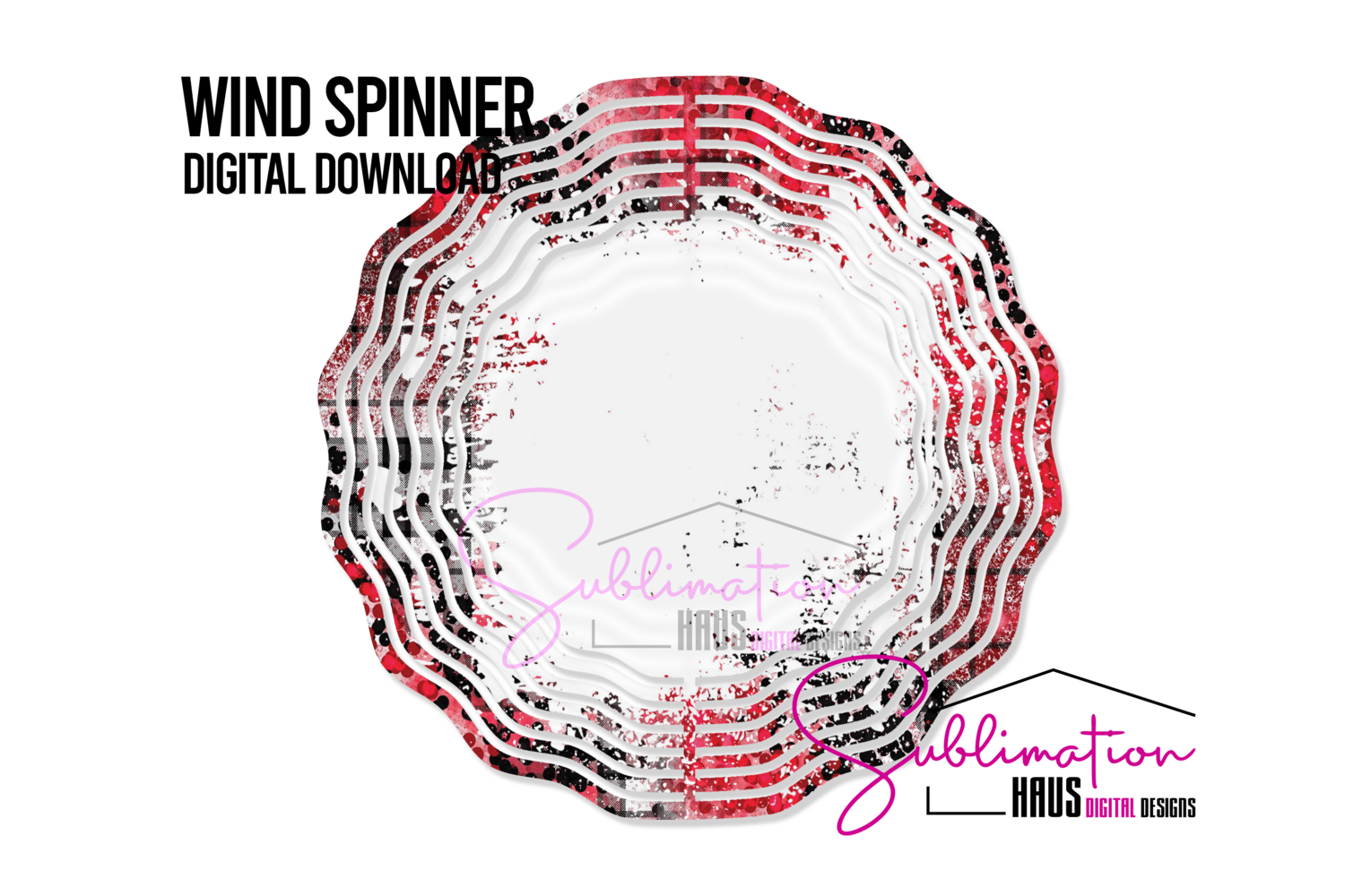 Wind Spinner PNG - Red Black Plaid