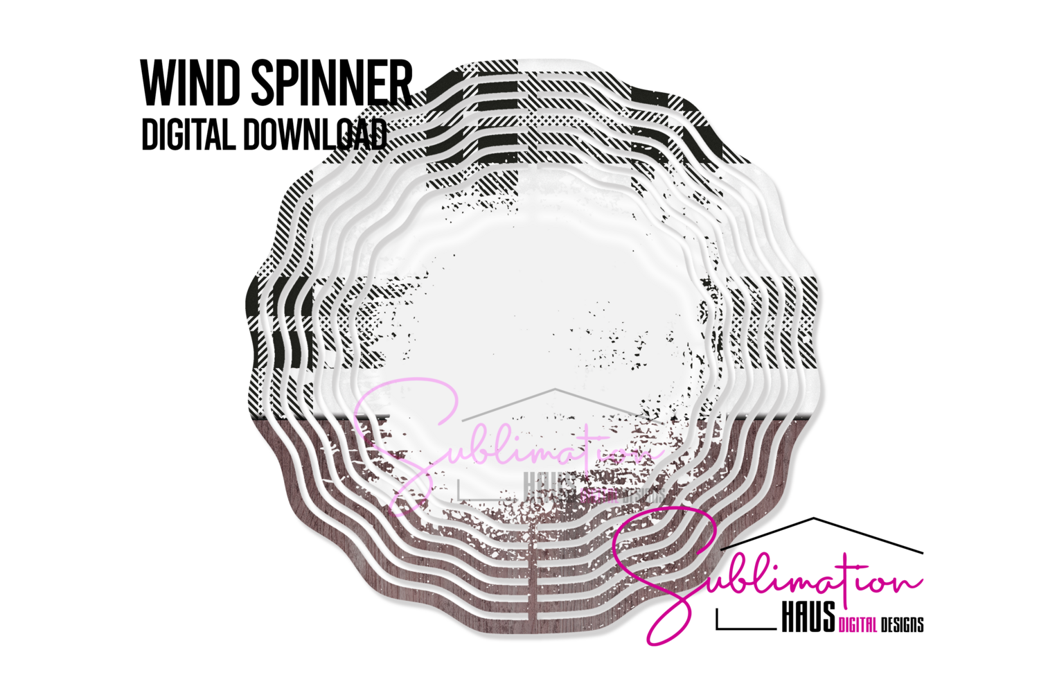Wind Spinner PNG - White Wood Plaid