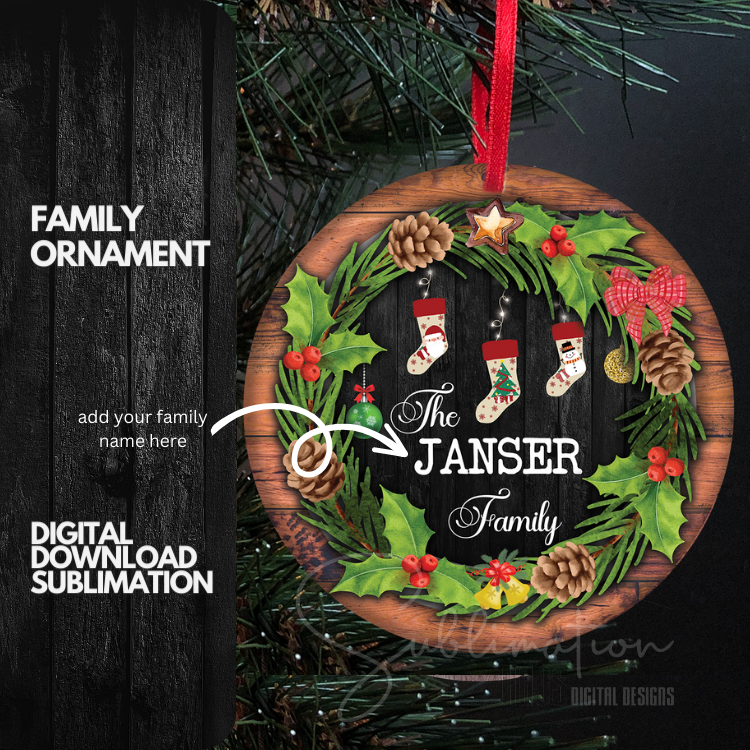 Family Ornament 3 stockings