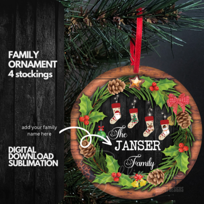 Family Ornament 4 stockings