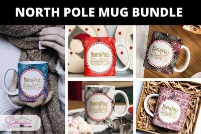 SET OF 5 - Snowflake North Pole - Mug Digital Download
