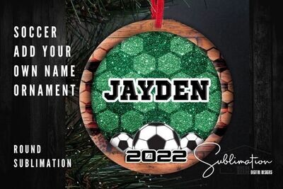 Round Soccer Ornament SUBLIMATION - SET OF 2