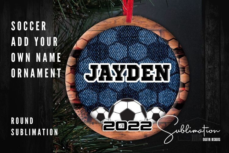 Round Soccer Ornament SUBLIMATION - SET OF 2