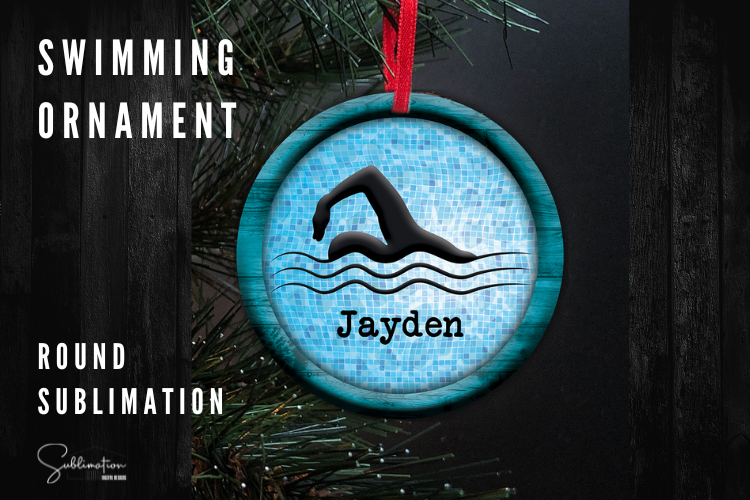 Swimming - Round Ornament - SUBLIMATION