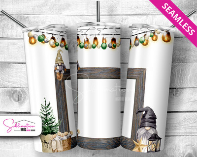White Gnome Christmas FRAME - 20oz Tumbler Design