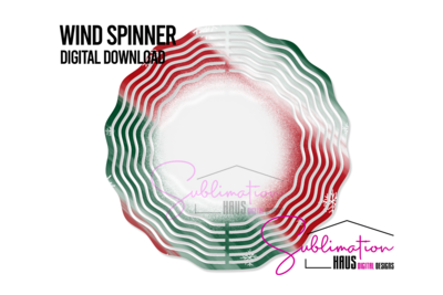 Wind Spinner - Christmas Green Red White Snowflakes