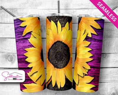 Sunflower 3 Stacked Tumbler Wrap - Pink