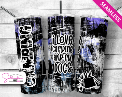 I love camping and my dogs - 20oz tumbler