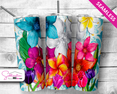Bright Floral Spring Tulips-  20oz Tumbler Design -