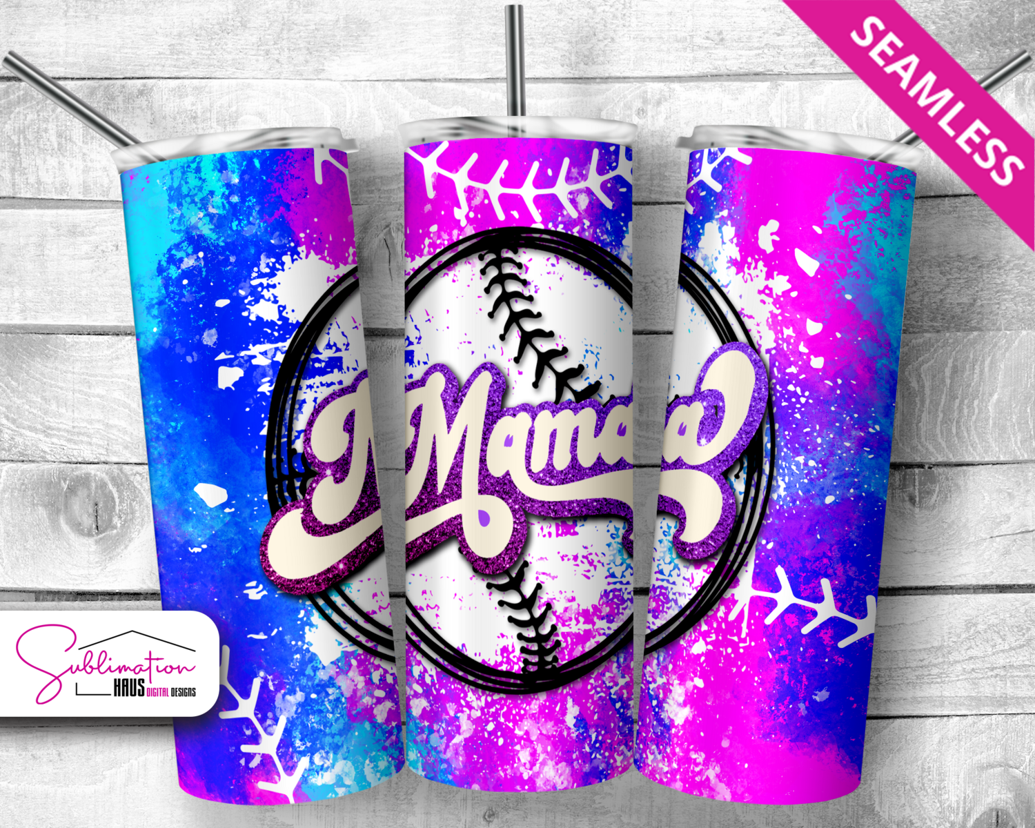 Baseball Mama 20oz Tumbler Design