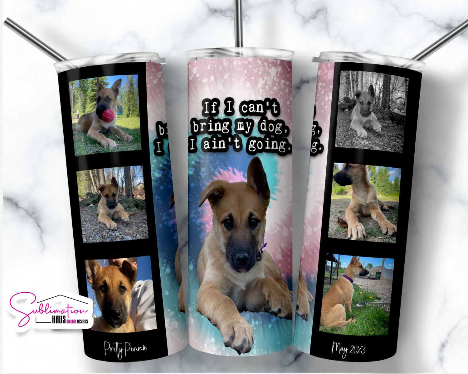 Photo Frame Dog 20oz tumbler - Blank Included