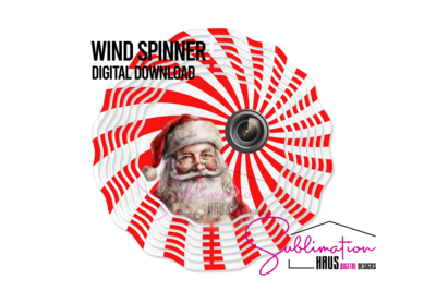 Wind Spinner Santa Cam Red