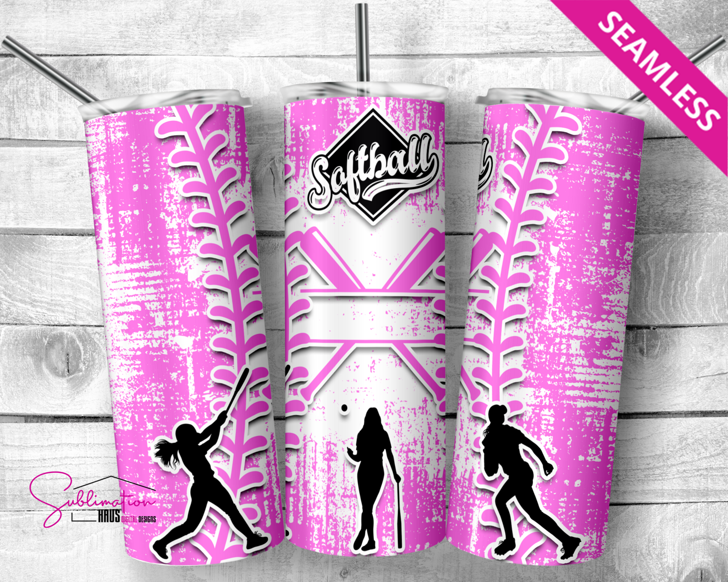 Softball 20oz Tumbler - Pink