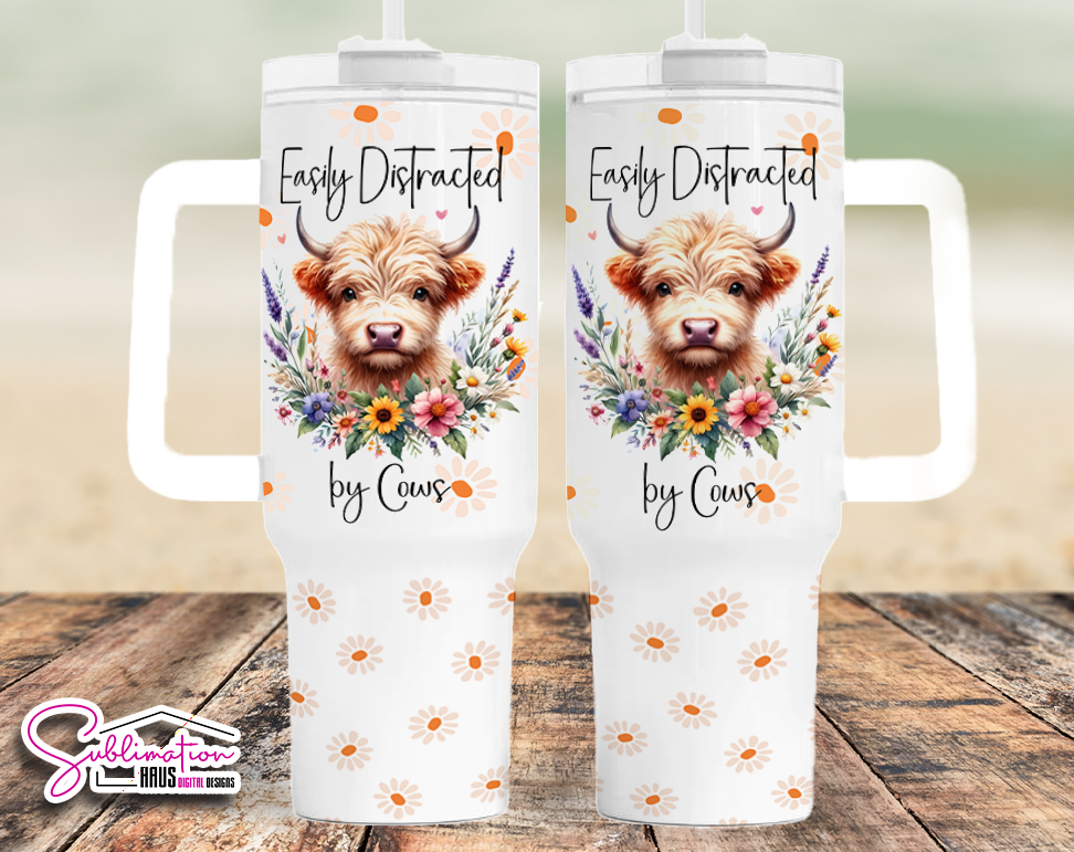 Easily Distracted by Cows - 40oz tumbler