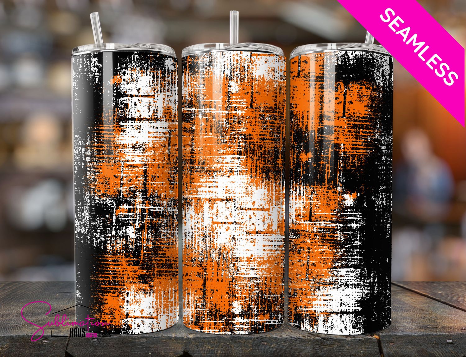 Orange White Black Grunge Background 20oz tumbler