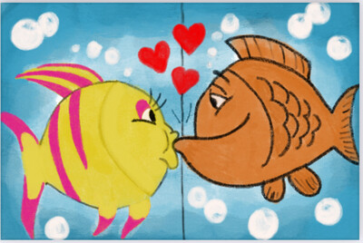 KISSING FISH PAINT PARTY KIT for 2