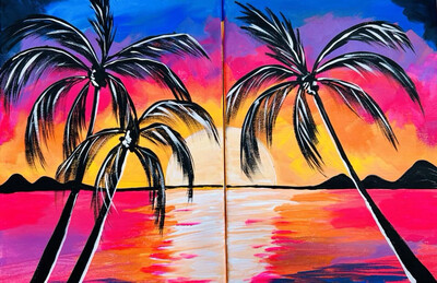 SUNSET PALM PAINTING KIT (for 2 )