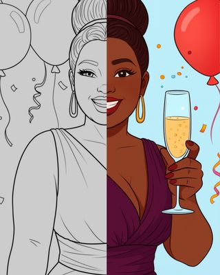 BIRTHDAY CHICK PRE-DRAWN CANVAS