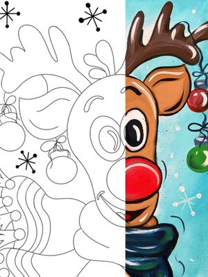 RUDOLPH PRE-DRAWN CANVAS