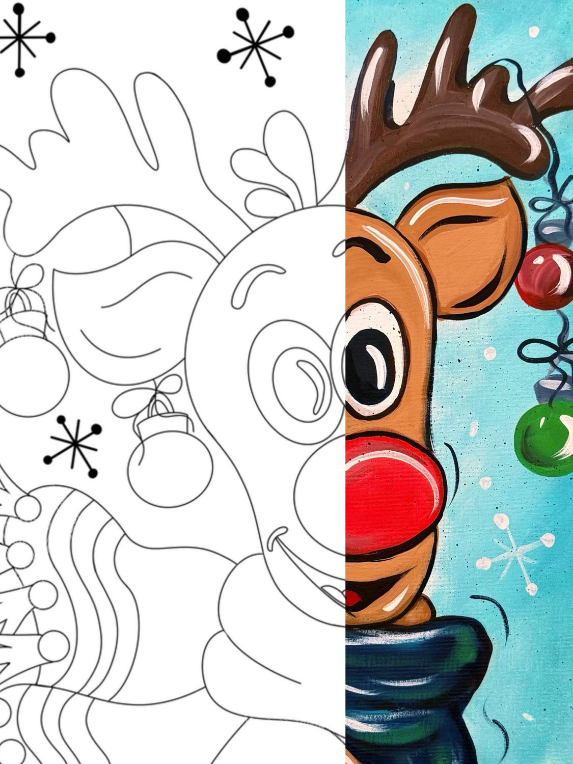 RUDOLPH PRE-DRAWN CANVAS