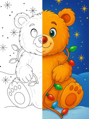 LIT TEDDY PRE-DRAWN CANVAS 