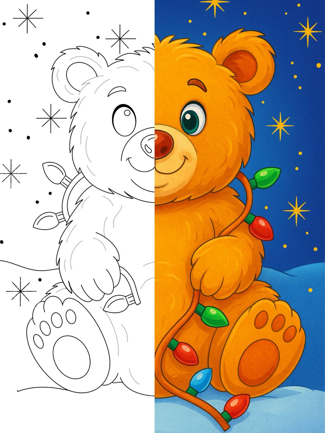LIT TEDDY PRE-DRAWN CANVAS 