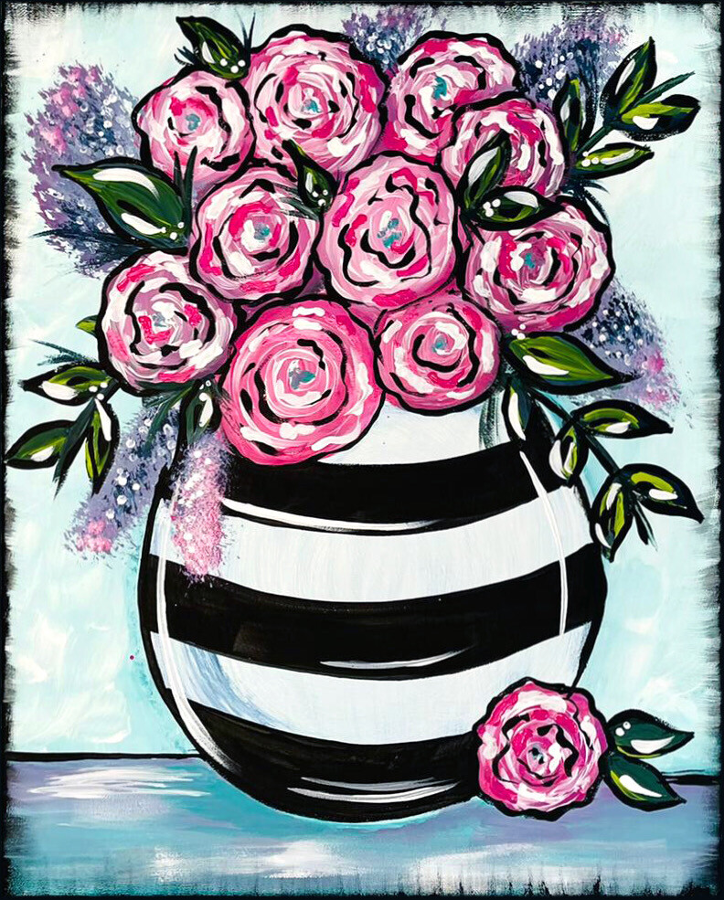 LOVE BLOOMS PRE-DRAWN CANVAS
