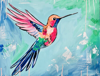 HUMMINGBIRD PRE-DRAWN CANVAS