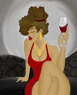 BABE ON COUCH PRE-DRAWN CANVAS