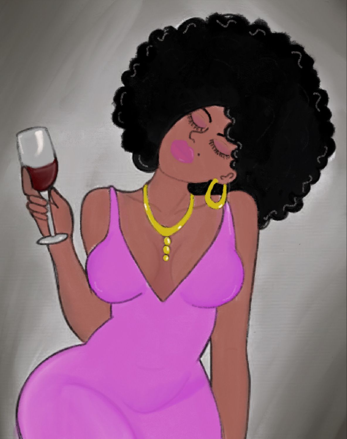 HEAD TILTED HOTTIE PRE-DRAWN CANVAS