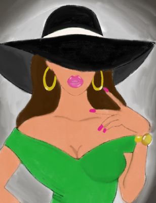 HAT BABE WITH NAILS PRE-DRAWN CANVAS