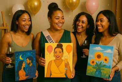 BIRTHDAY CHICK PRE-DRAWN CANVAS
