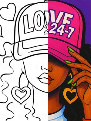 LOVE 24/7 PRE-DRAWN CANVAS