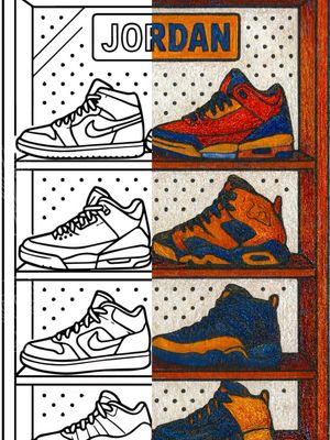 SNEAKER HEAD PRE-DRAWN CANVAS