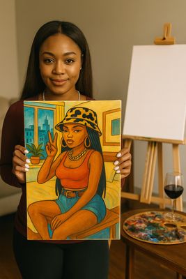 CITY GIRL PRE-DRAWN CANVAS