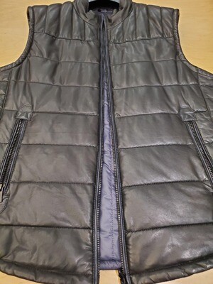 Torras black leather reversible vest to navy Torras black leather reversible vest to navy