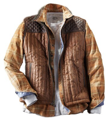Q by Flynt Herringbone Quilted Suede Vest Q by Flynt Herringbone Quilted Suede Vest