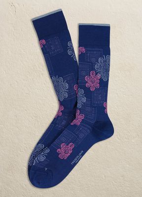 Pima Cotton Jodha Decor Over the Calf, Color: Royal Blue