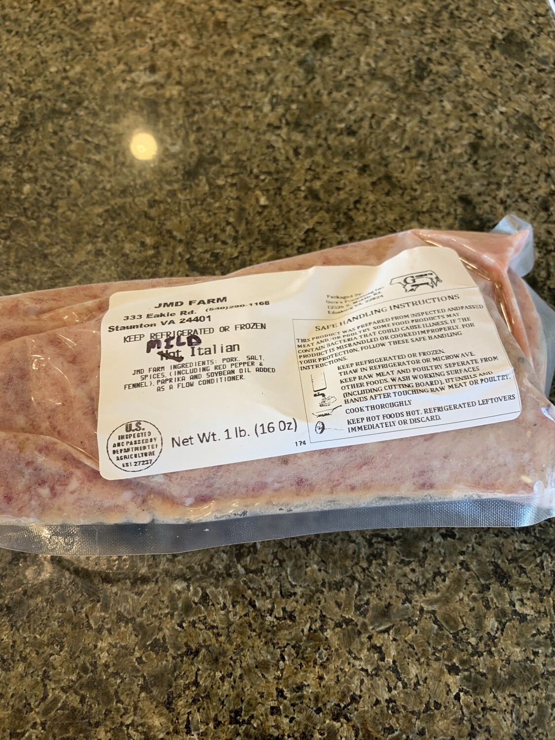 Pork, Mild Italian Sausage