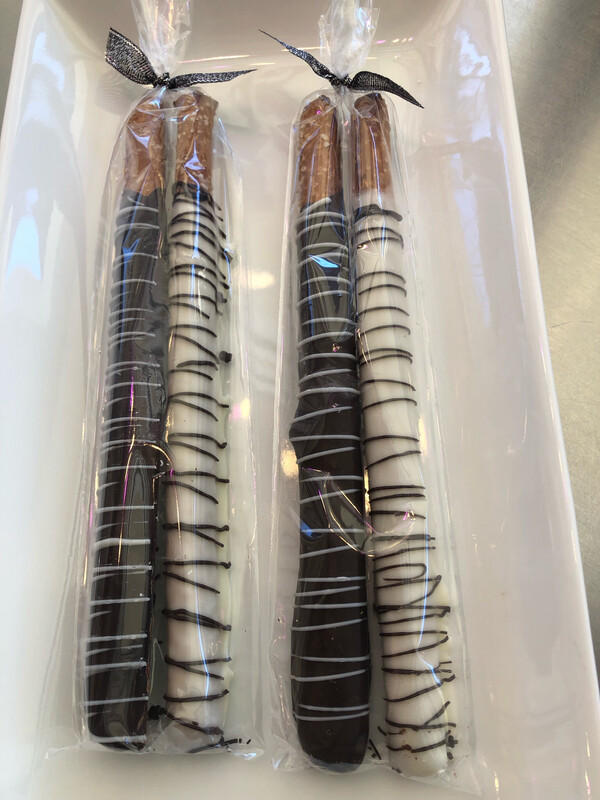 Gourmet Chocolate Dipped Pretzel Rods