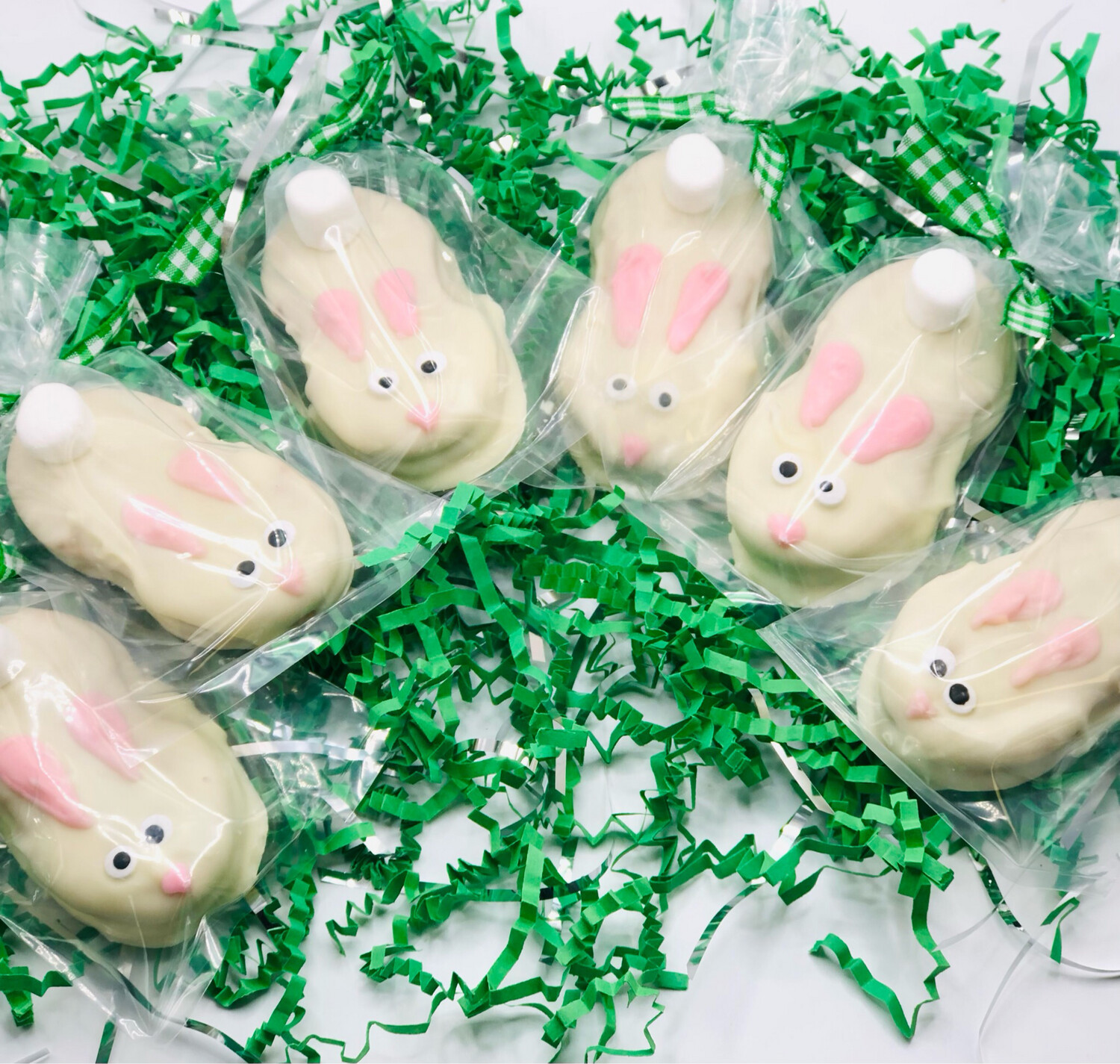 Bunny Cookies (Set of 6) White Chocolate Dipped Nutter Butter Bunnies