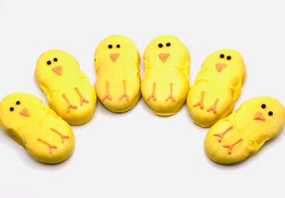 Chick Cookies (Set of 6) Chocolate Dipped Nutter Butter Cookies Easter Chicks