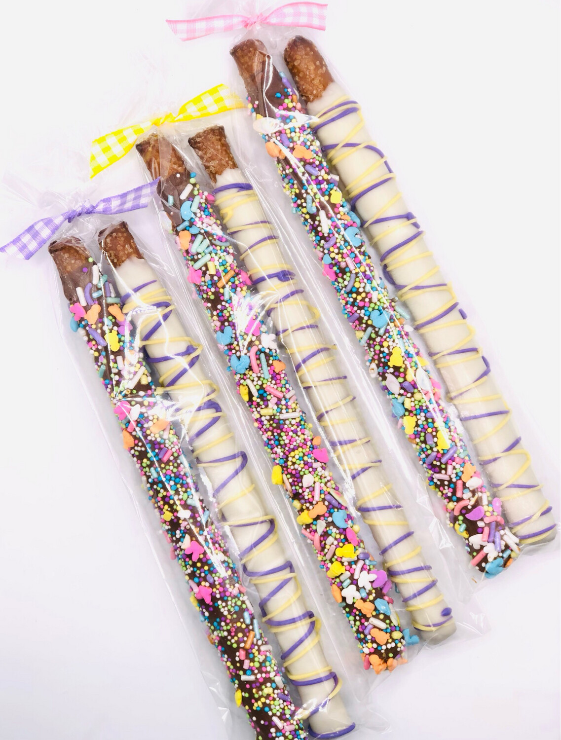 Easter Chocolate Dipped Pretzel Rods