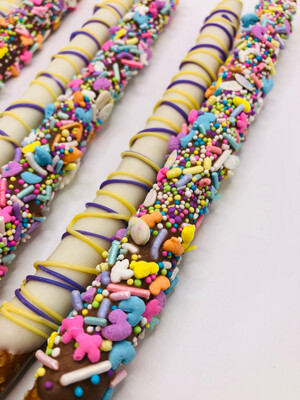 Easter Chocolate Dipped Pretzel Rods