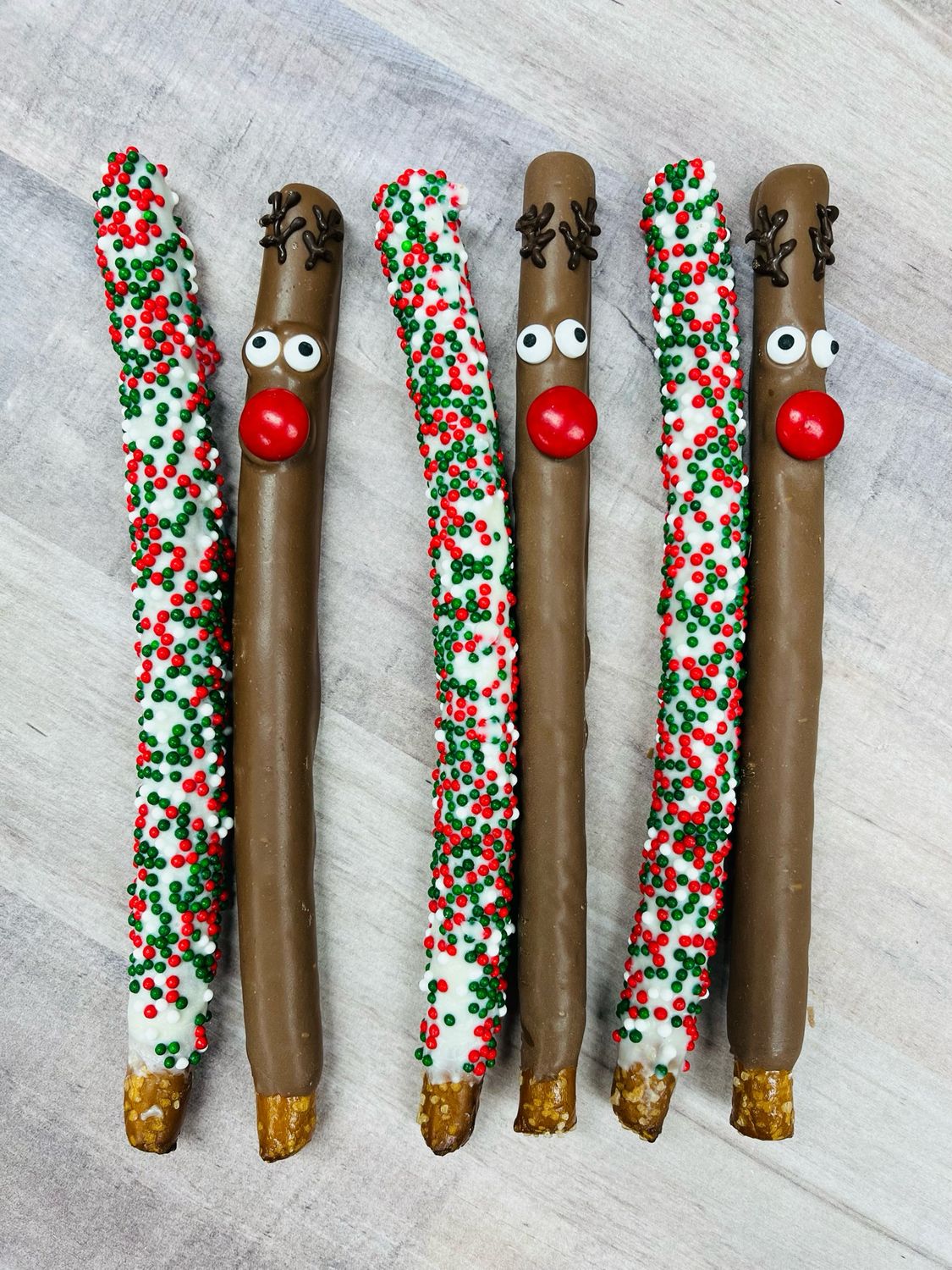 Rudolph Pretzel Rods - Set of 3 Rudolph Pretzel Rods - Set of 3